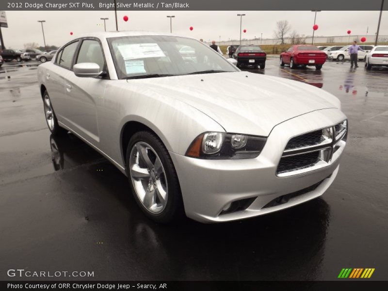 Bright Silver Metallic / Tan/Black 2012 Dodge Charger SXT Plus
