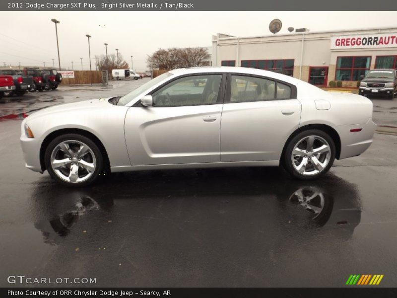 Bright Silver Metallic / Tan/Black 2012 Dodge Charger SXT Plus
