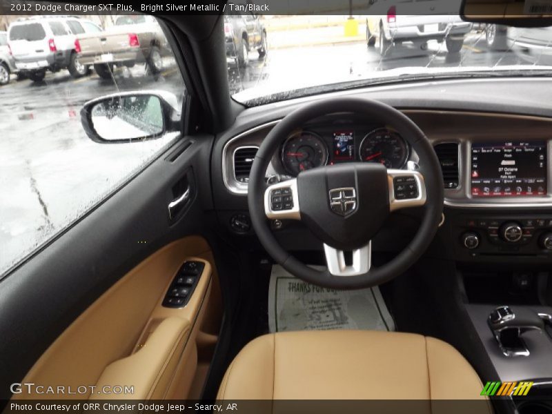 Bright Silver Metallic / Tan/Black 2012 Dodge Charger SXT Plus