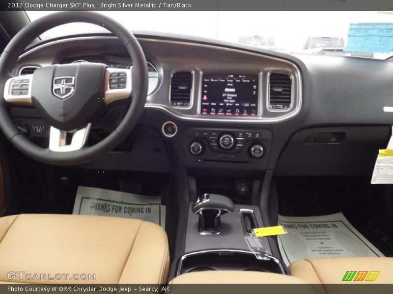Bright Silver Metallic / Tan/Black 2012 Dodge Charger SXT Plus