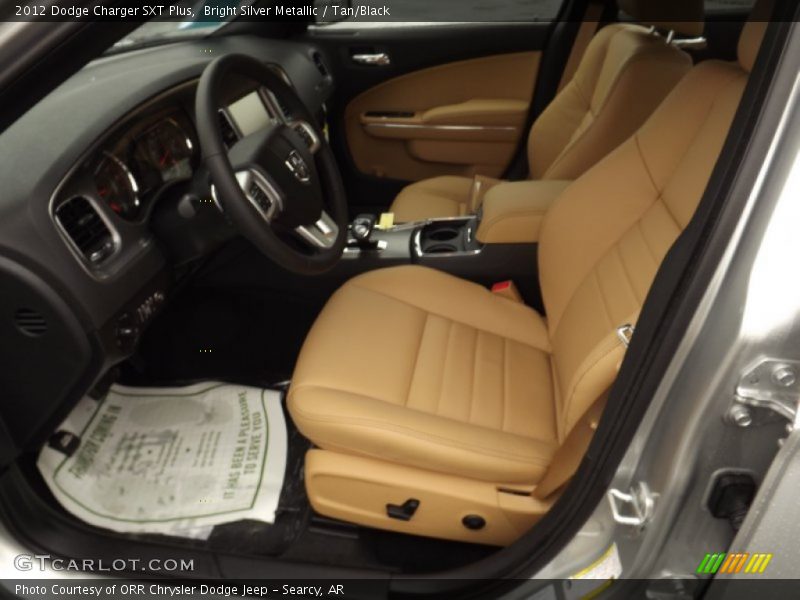 Bright Silver Metallic / Tan/Black 2012 Dodge Charger SXT Plus