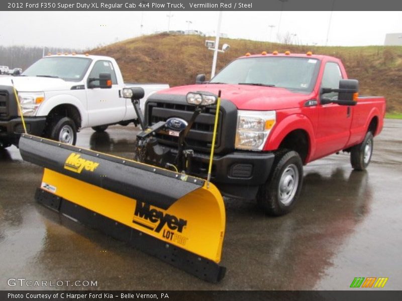  2012 F350 Super Duty XL Regular Cab 4x4 Plow Truck Vermillion Red