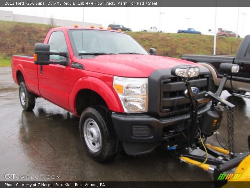Vermillion Red / Steel 2012 Ford F350 Super Duty XL Regular Cab 4x4 Plow Truck