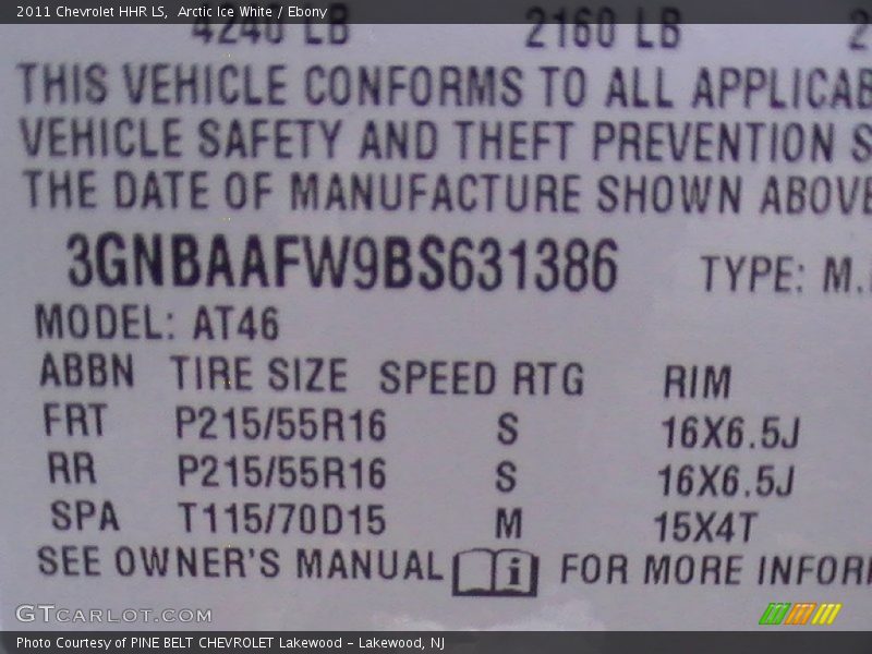 Arctic Ice White / Ebony 2011 Chevrolet HHR LS