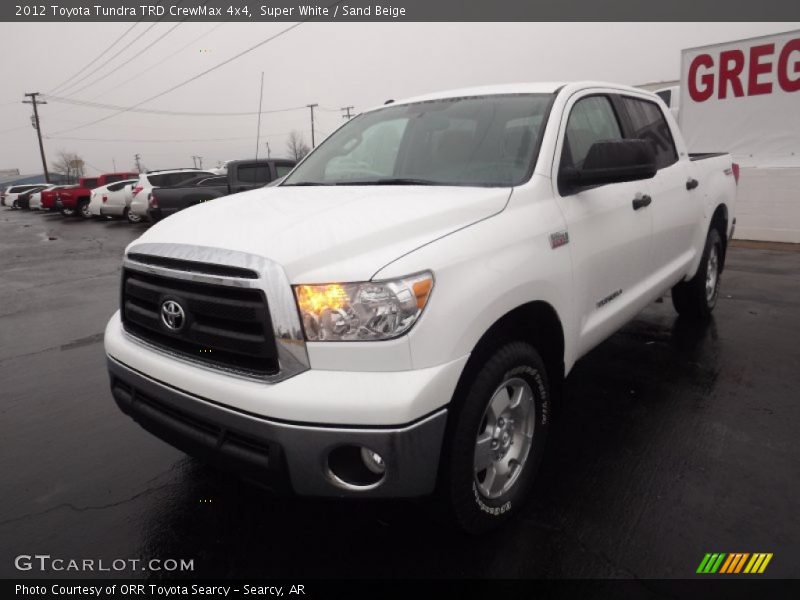Super White / Sand Beige 2012 Toyota Tundra TRD CrewMax 4x4