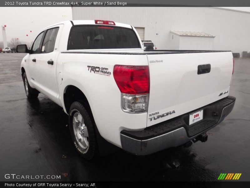 Super White / Sand Beige 2012 Toyota Tundra TRD CrewMax 4x4