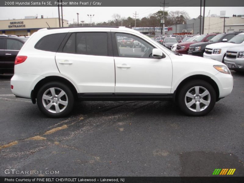 Powder White Pearl / Gray 2008 Hyundai Santa Fe SE