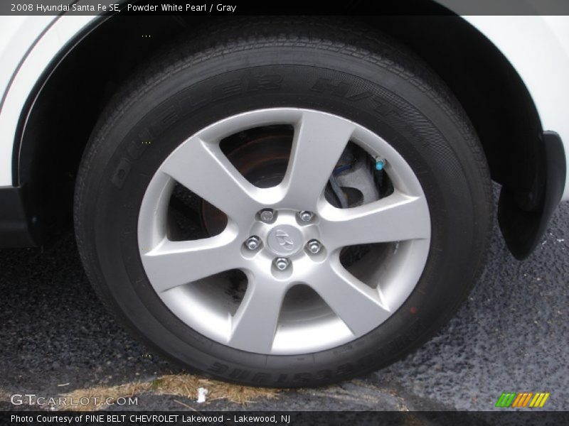 Powder White Pearl / Gray 2008 Hyundai Santa Fe SE