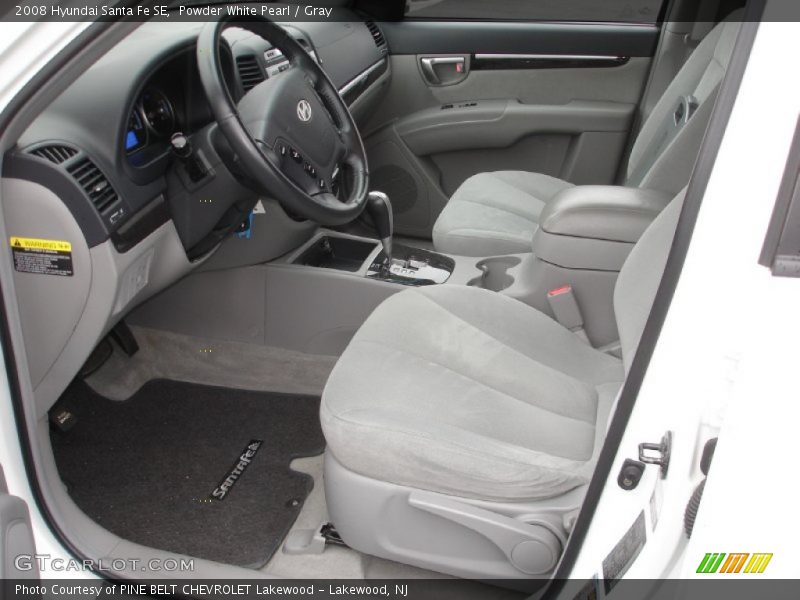 Powder White Pearl / Gray 2008 Hyundai Santa Fe SE