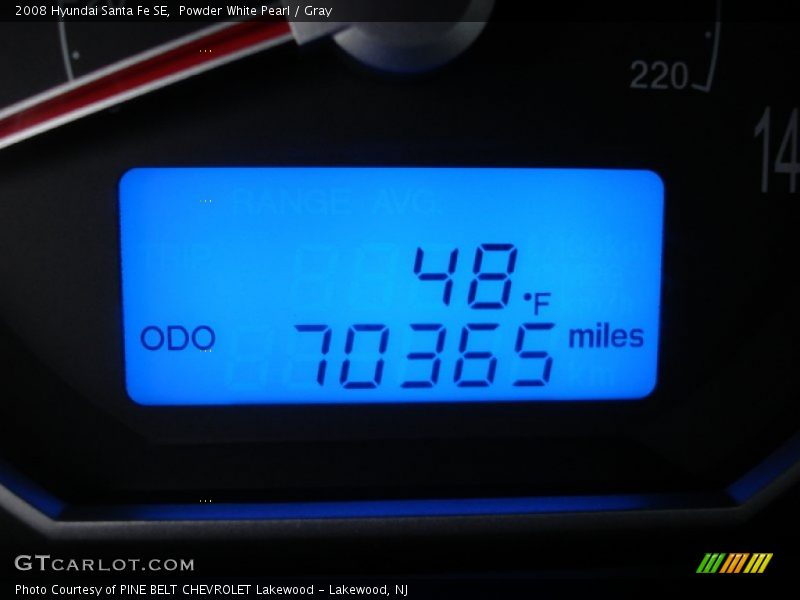 Powder White Pearl / Gray 2008 Hyundai Santa Fe SE