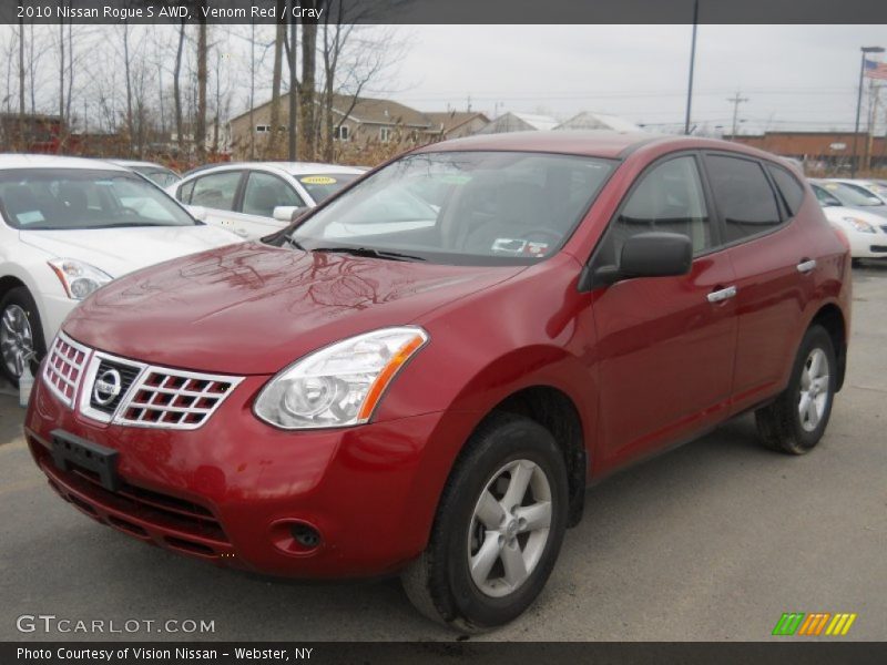Venom Red / Gray 2010 Nissan Rogue S AWD