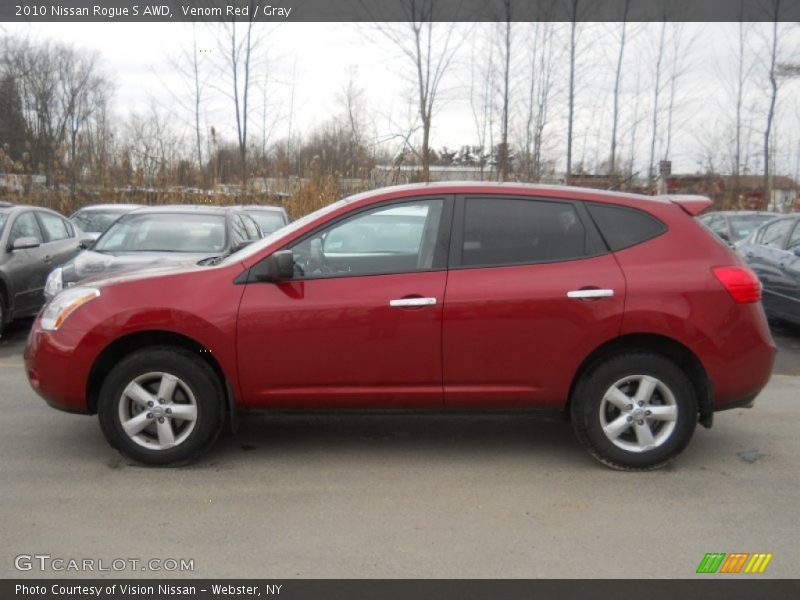 Venom Red / Gray 2010 Nissan Rogue S AWD