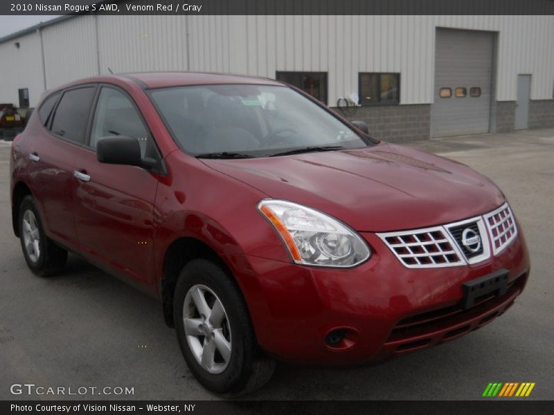 Venom Red / Gray 2010 Nissan Rogue S AWD