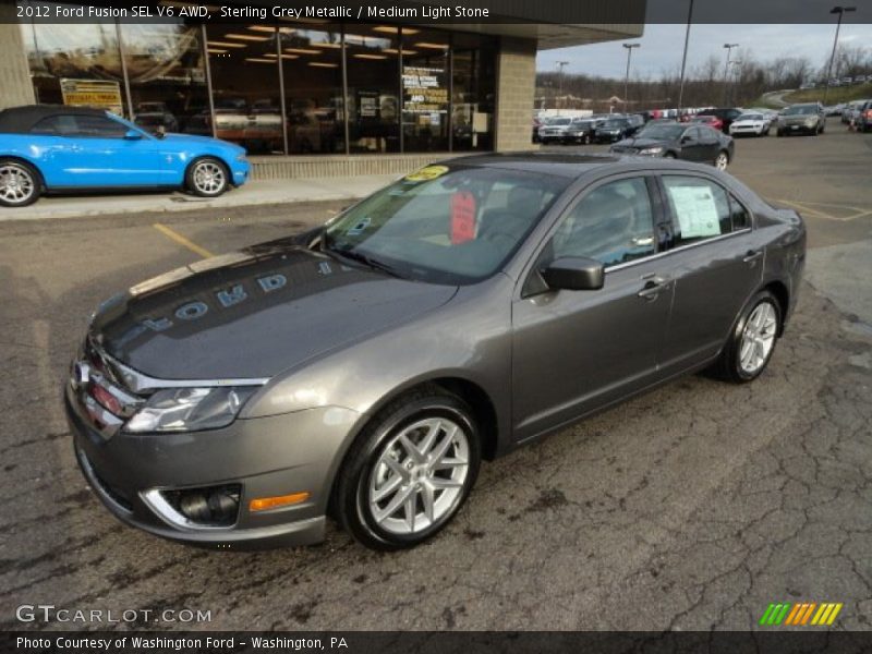 Sterling Grey Metallic / Medium Light Stone 2012 Ford Fusion SEL V6 AWD