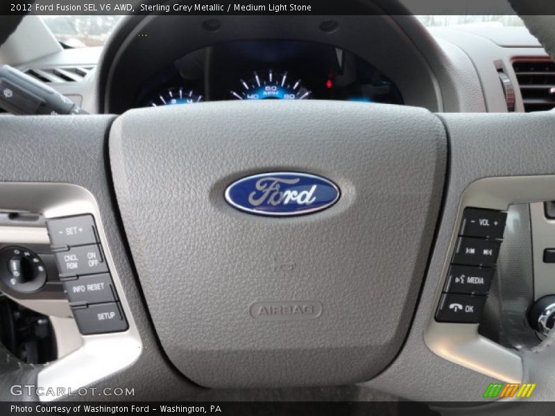 Sterling Grey Metallic / Medium Light Stone 2012 Ford Fusion SEL V6 AWD
