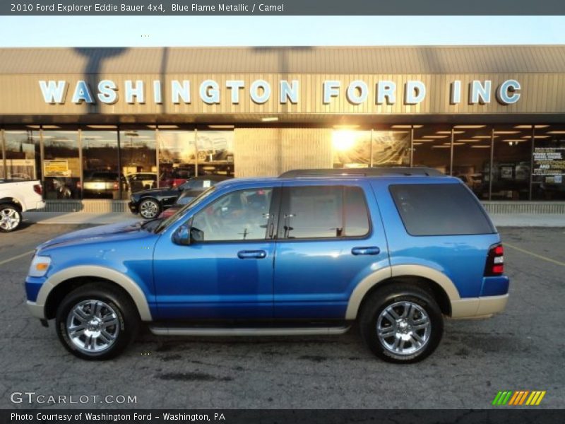 Blue Flame Metallic / Camel 2010 Ford Explorer Eddie Bauer 4x4