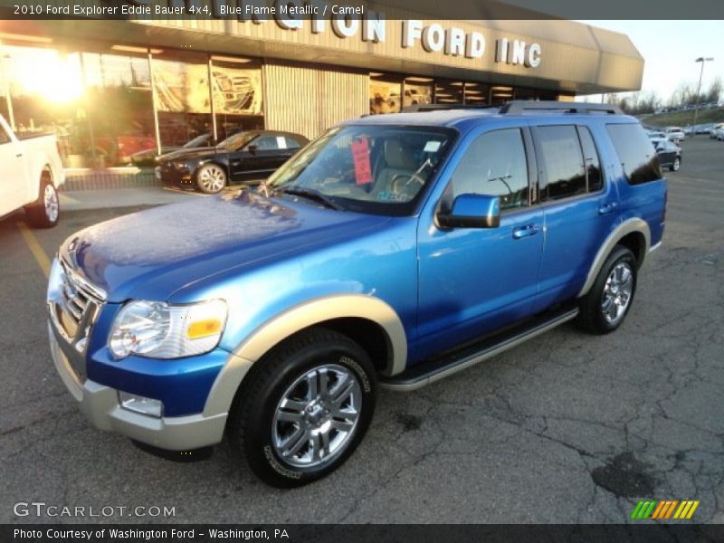 Blue Flame Metallic / Camel 2010 Ford Explorer Eddie Bauer 4x4