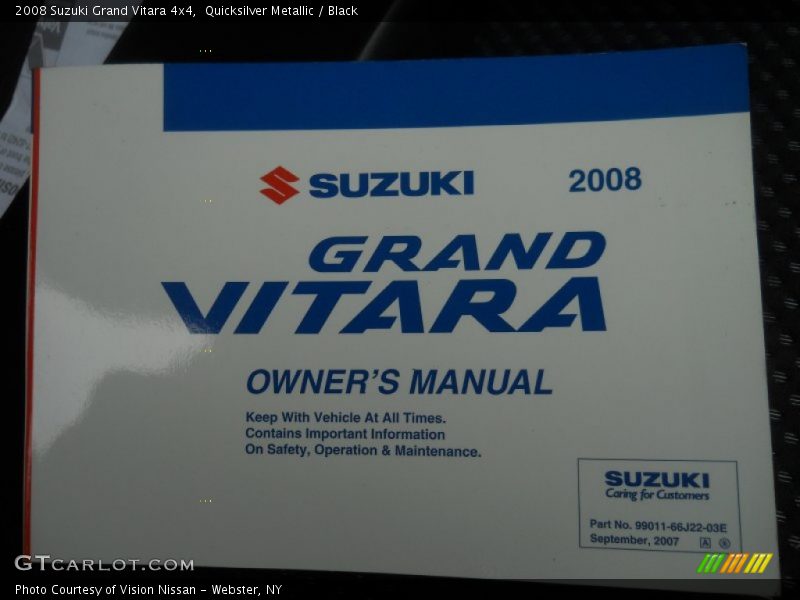 Quicksilver Metallic / Black 2008 Suzuki Grand Vitara 4x4