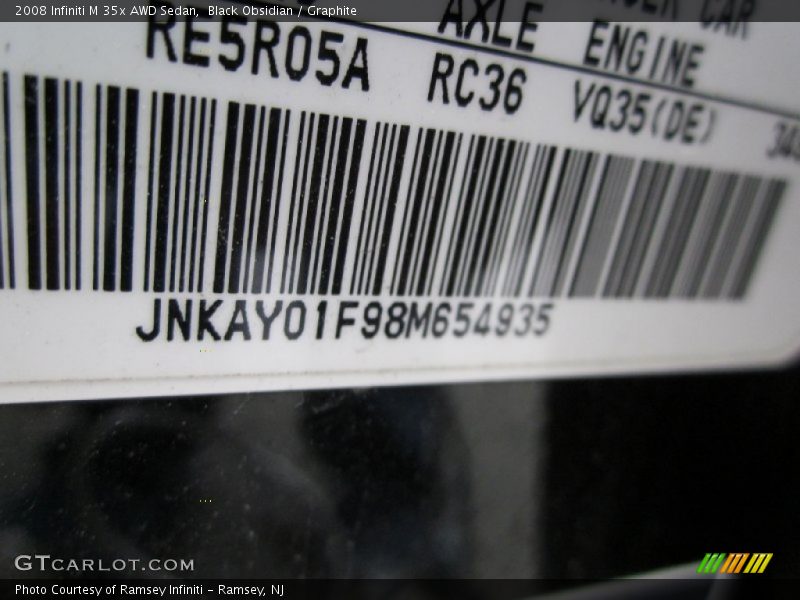 Black Obsidian / Graphite 2008 Infiniti M 35x AWD Sedan
