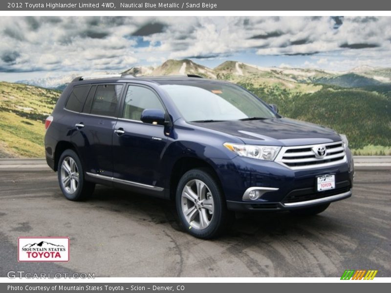 Nautical Blue Metallic / Sand Beige 2012 Toyota Highlander Limited 4WD