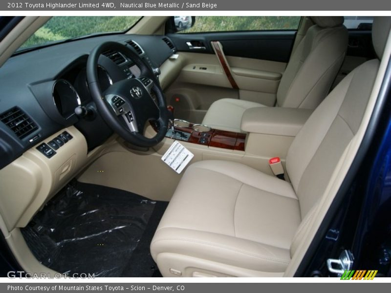 Nautical Blue Metallic / Sand Beige 2012 Toyota Highlander Limited 4WD