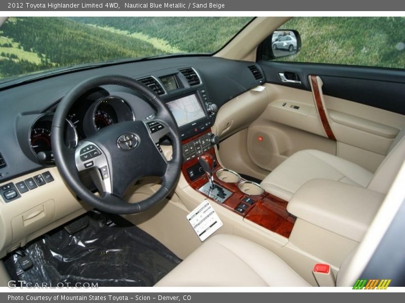 Nautical Blue Metallic / Sand Beige 2012 Toyota Highlander Limited 4WD