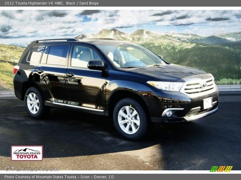 Black / Sand Beige 2012 Toyota Highlander V6 4WD
