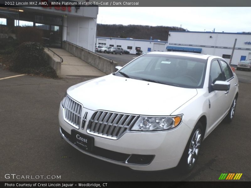 White Platinum Metallic Tri-Coat / Dark Charcoal 2012 Lincoln MKZ AWD