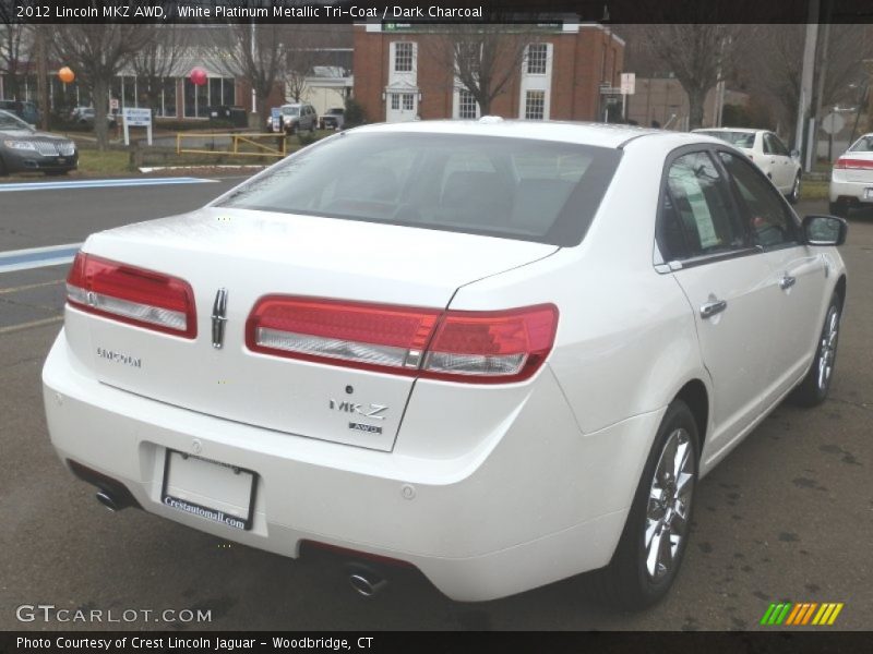 White Platinum Metallic Tri-Coat / Dark Charcoal 2012 Lincoln MKZ AWD