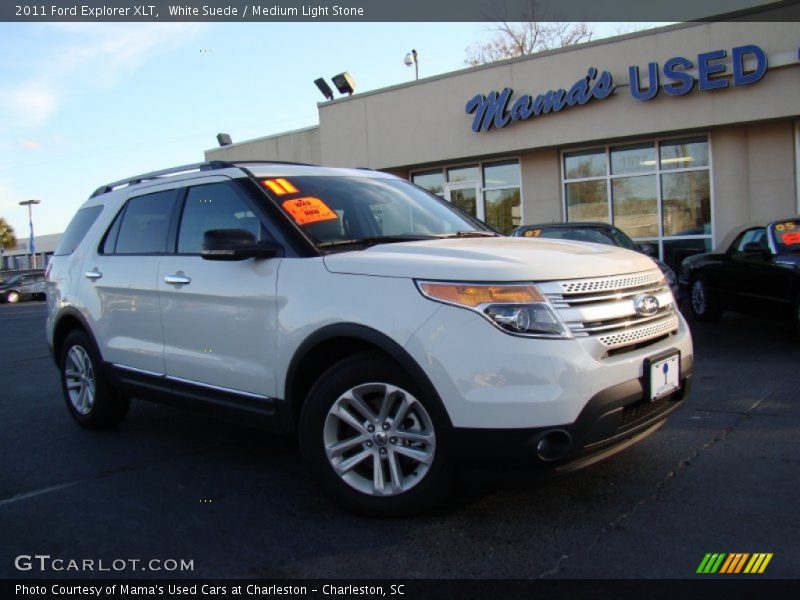 White Suede / Medium Light Stone 2011 Ford Explorer XLT