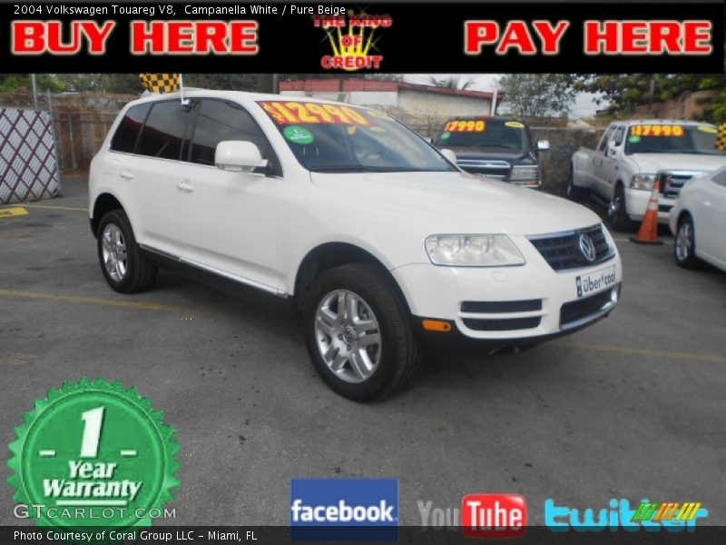 Campanella White / Pure Beige 2004 Volkswagen Touareg V8