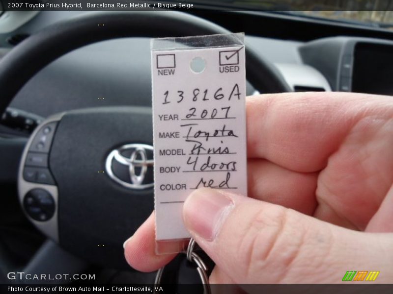 Barcelona Red Metallic / Bisque Beige 2007 Toyota Prius Hybrid
