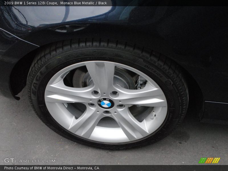 Monaco Blue Metallic / Black 2009 BMW 1 Series 128i Coupe