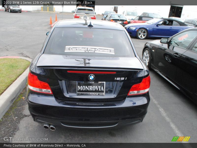 Monaco Blue Metallic / Black 2009 BMW 1 Series 128i Coupe