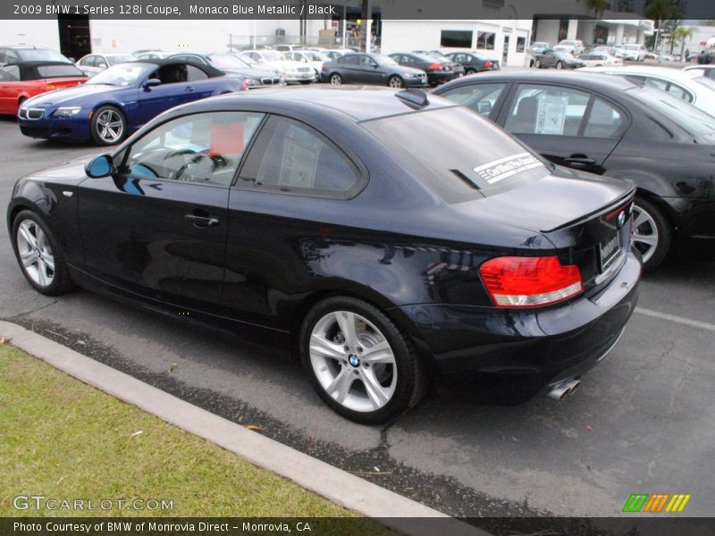 Monaco Blue Metallic / Black 2009 BMW 1 Series 128i Coupe