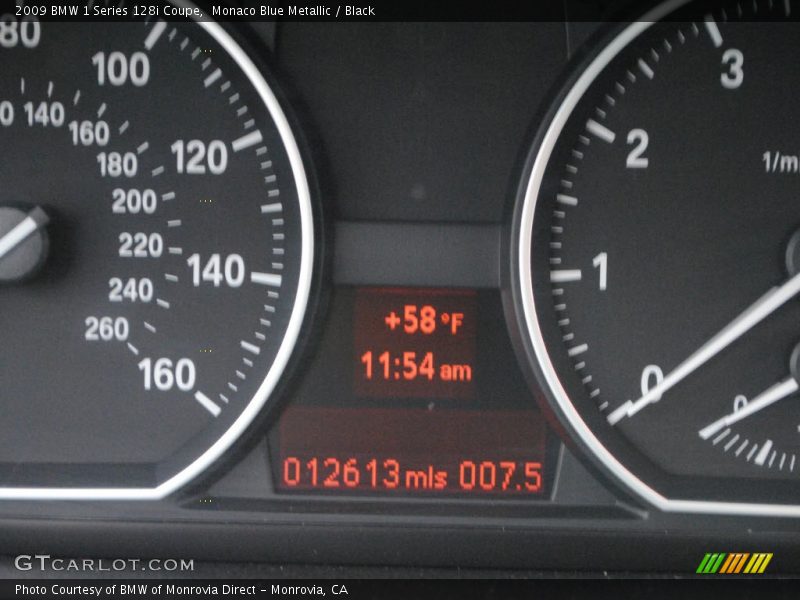 Monaco Blue Metallic / Black 2009 BMW 1 Series 128i Coupe