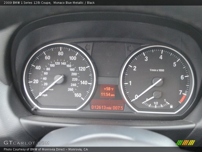Monaco Blue Metallic / Black 2009 BMW 1 Series 128i Coupe