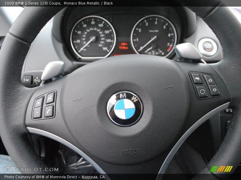 Monaco Blue Metallic / Black 2009 BMW 1 Series 128i Coupe