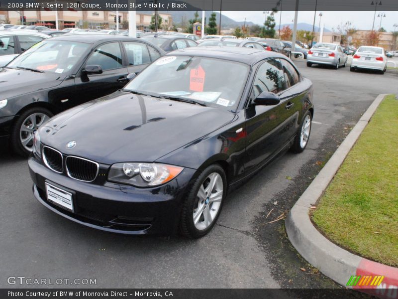 Monaco Blue Metallic / Black 2009 BMW 1 Series 128i Coupe