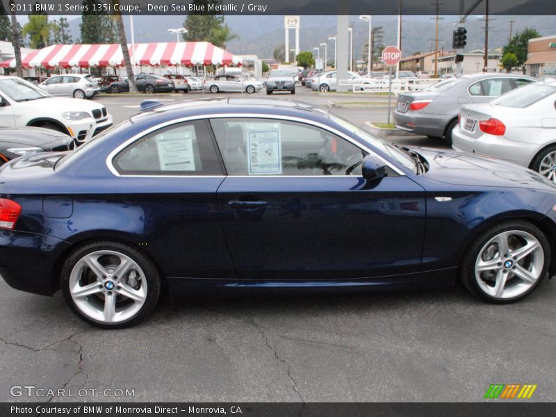 Deep Sea Blue Metallic / Gray 2011 BMW 1 Series 135i Coupe