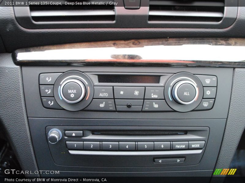 Deep Sea Blue Metallic / Gray 2011 BMW 1 Series 135i Coupe