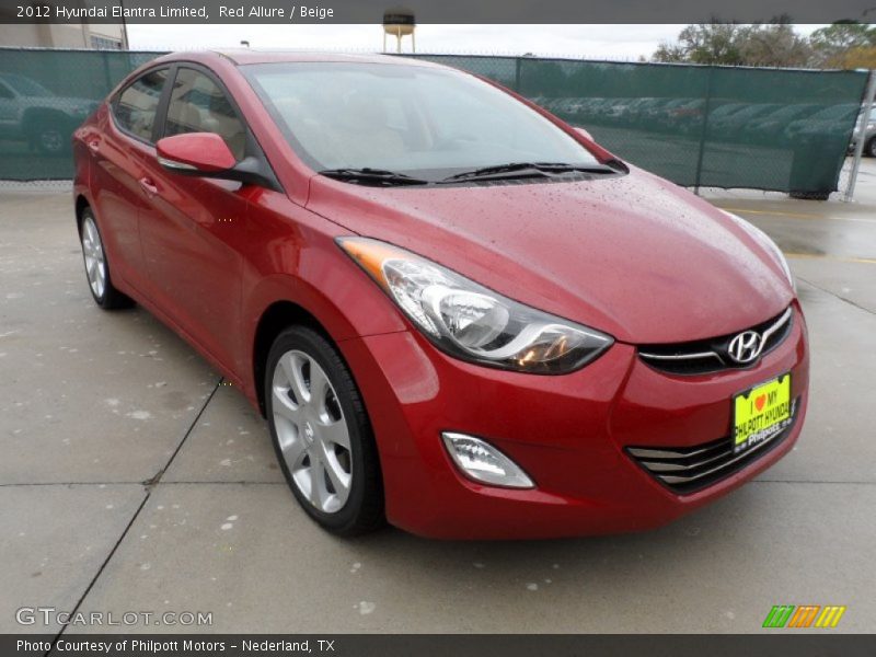 Red Allure / Beige 2012 Hyundai Elantra Limited