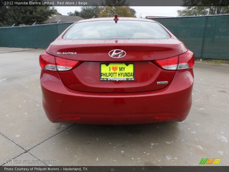 Red Allure / Beige 2012 Hyundai Elantra Limited