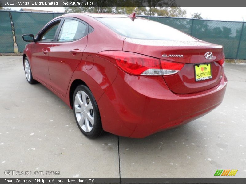 Red Allure / Beige 2012 Hyundai Elantra Limited