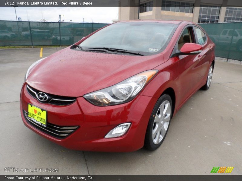 Red Allure / Beige 2012 Hyundai Elantra Limited