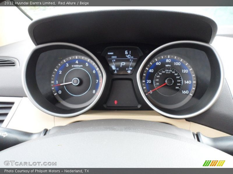  2012 Elantra Limited Limited Gauges