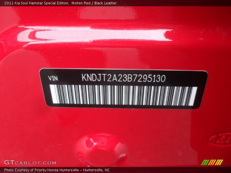 Molten Red / Black Leather 2011 Kia Soul Hamstar Special Edition
