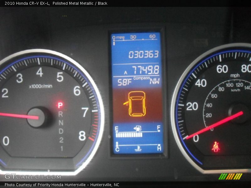 Polished Metal Metallic / Black 2010 Honda CR-V EX-L