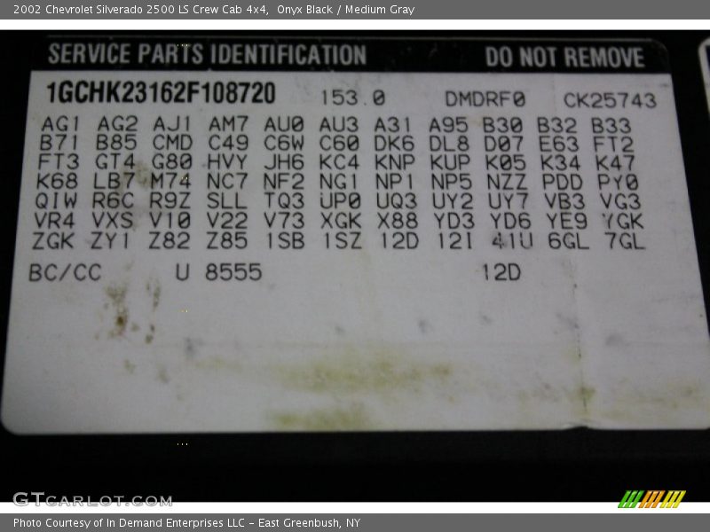 Onyx Black / Medium Gray 2002 Chevrolet Silverado 2500 LS Crew Cab 4x4