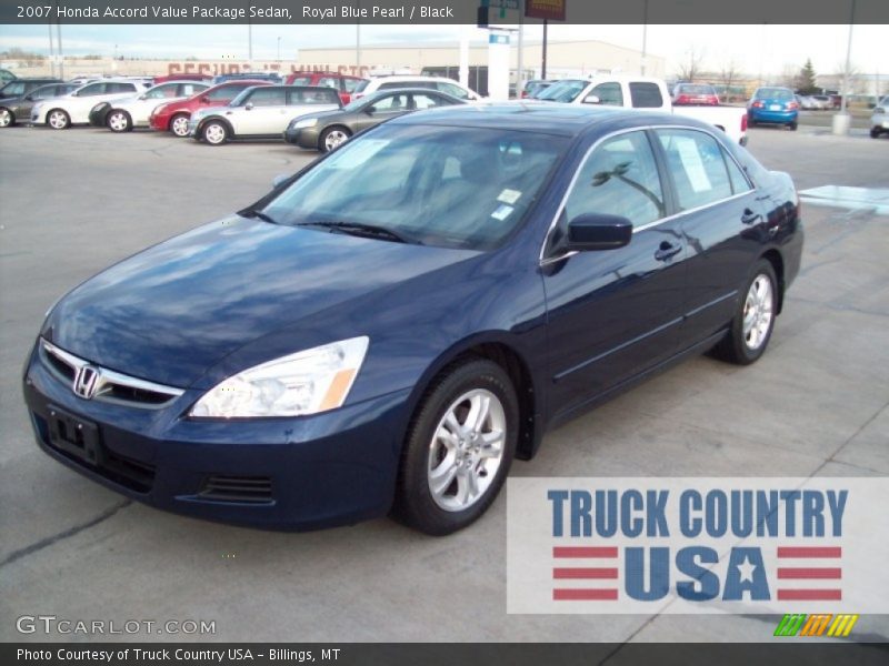 Royal Blue Pearl / Black 2007 Honda Accord Value Package Sedan